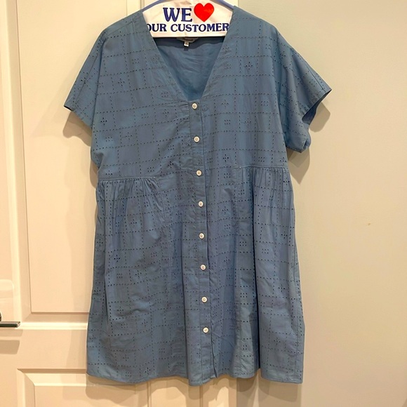 Madewell Button-Front V-Neck Mini Dress - Picture 6 of 6